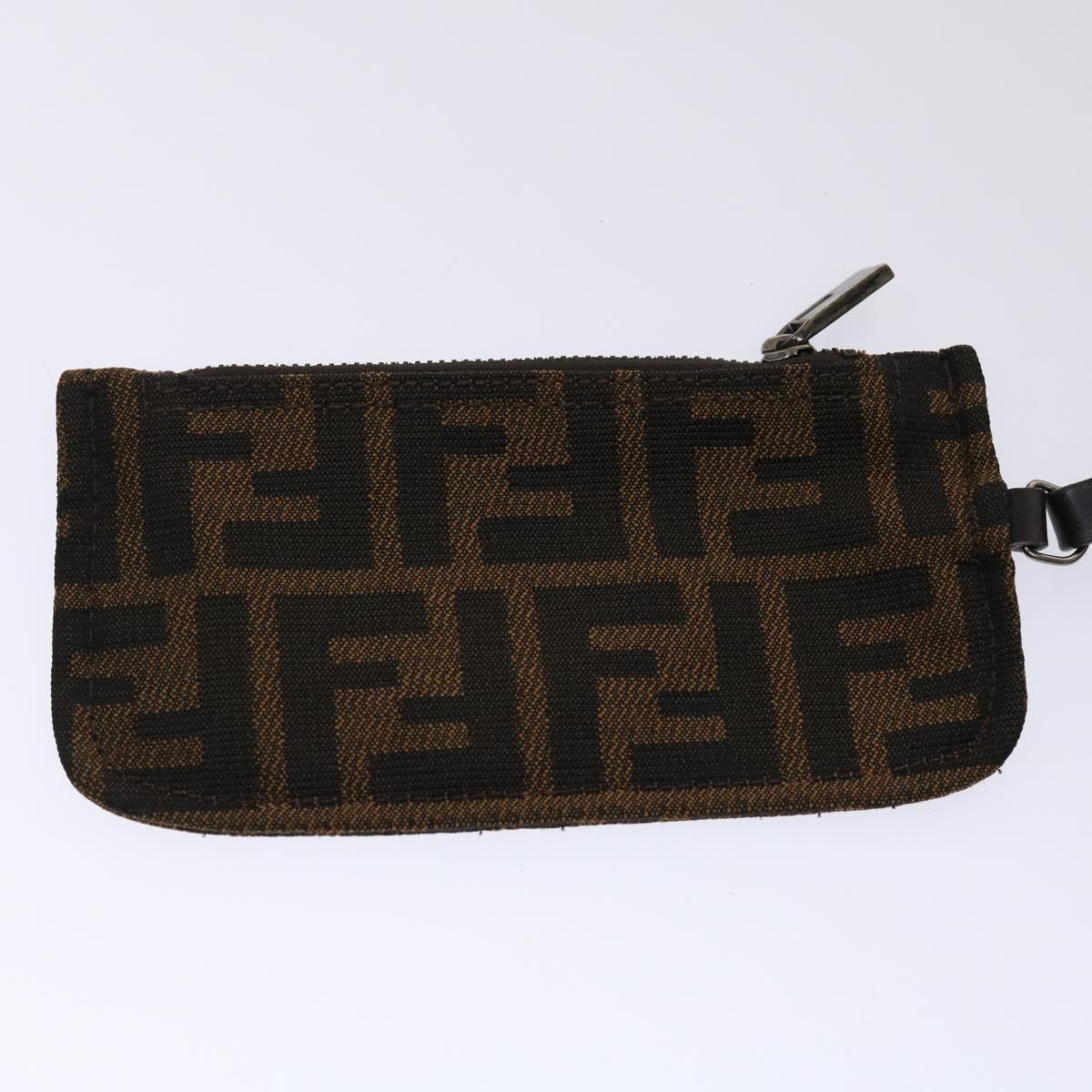 FENDI Zucca Canvas Shoulder Bag Black Brown 45705