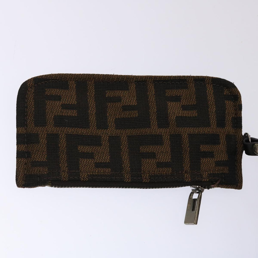 FENDI Zucca Canvas Shoulder Bag Black Brown 45705