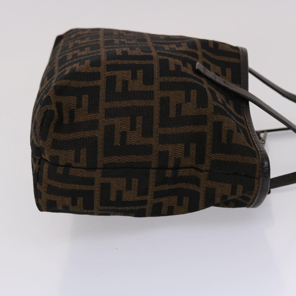FENDI Zucca Canvas Shoulder Bag Black Brown 45705