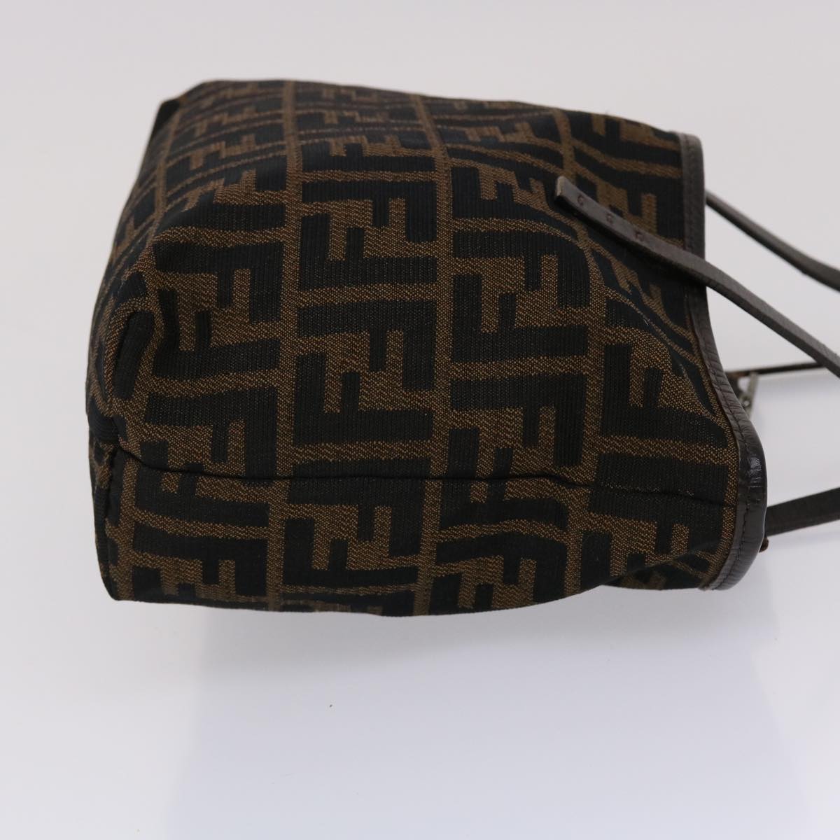 FENDI Zucca Canvas Shoulder Bag Black Brown 45705