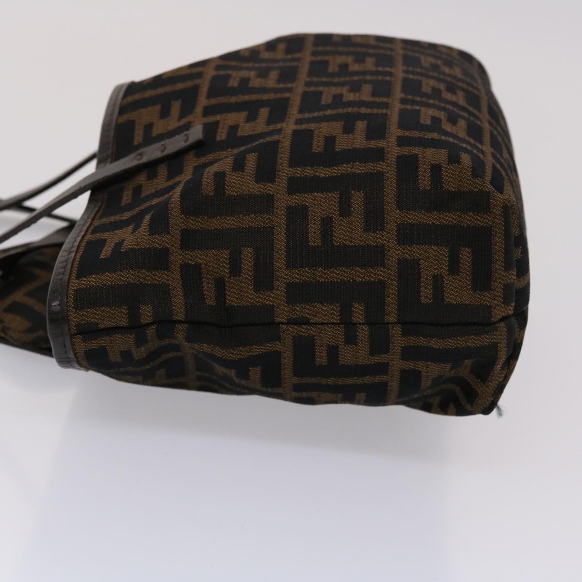 FENDI Zucca Canvas Shoulder Bag Black Brown 45705