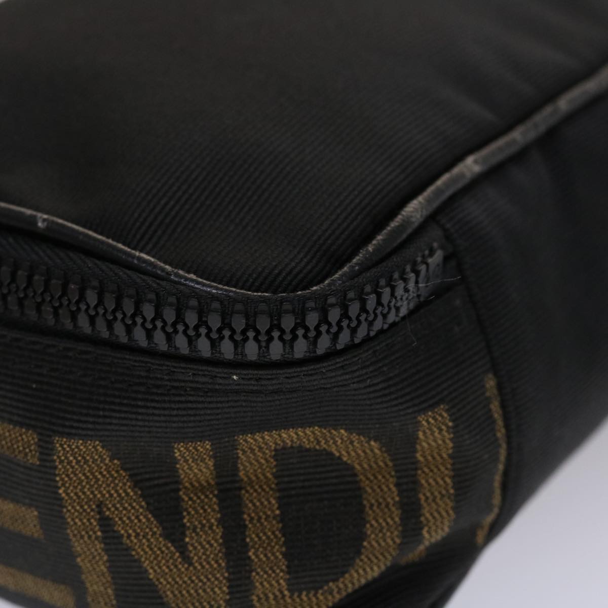 FENDI Pouch Nylon Leather Black 45724