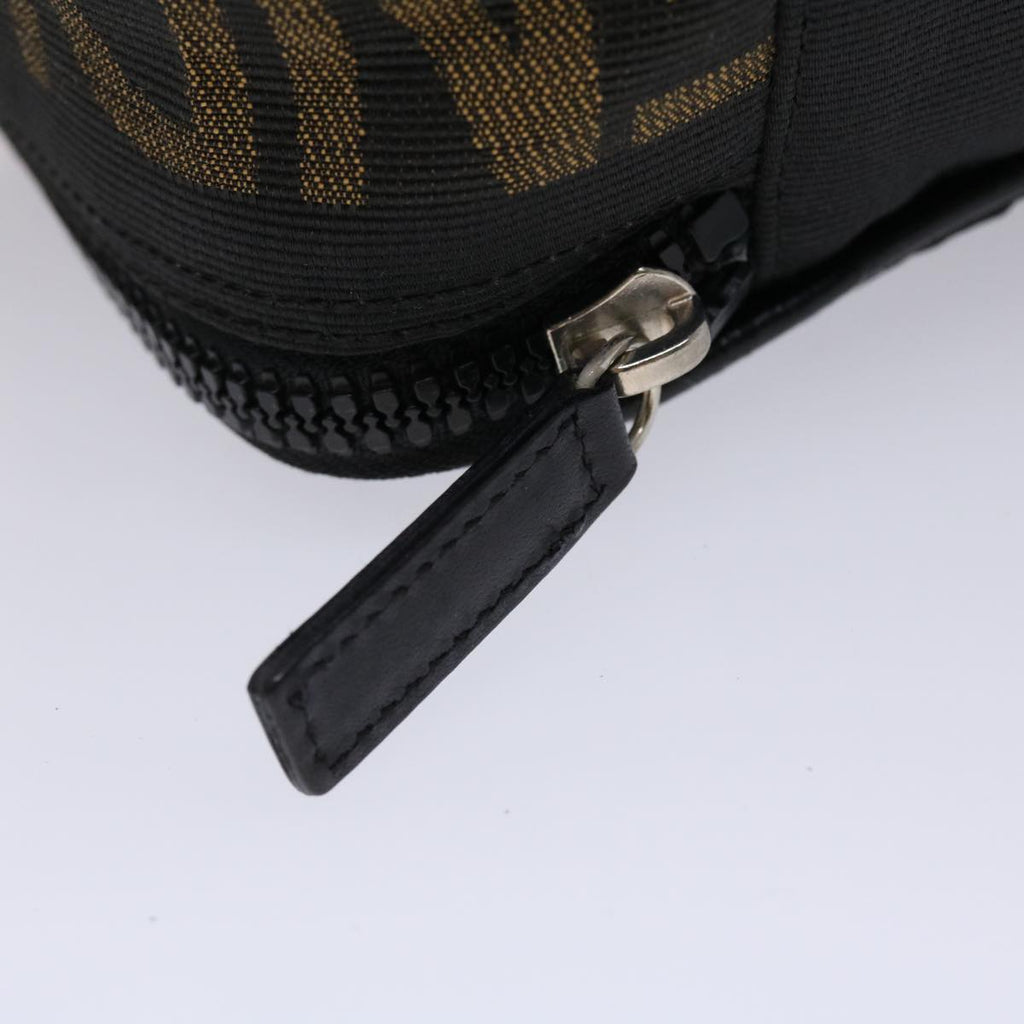 FENDI Pouch Nylon Leather Black 45724