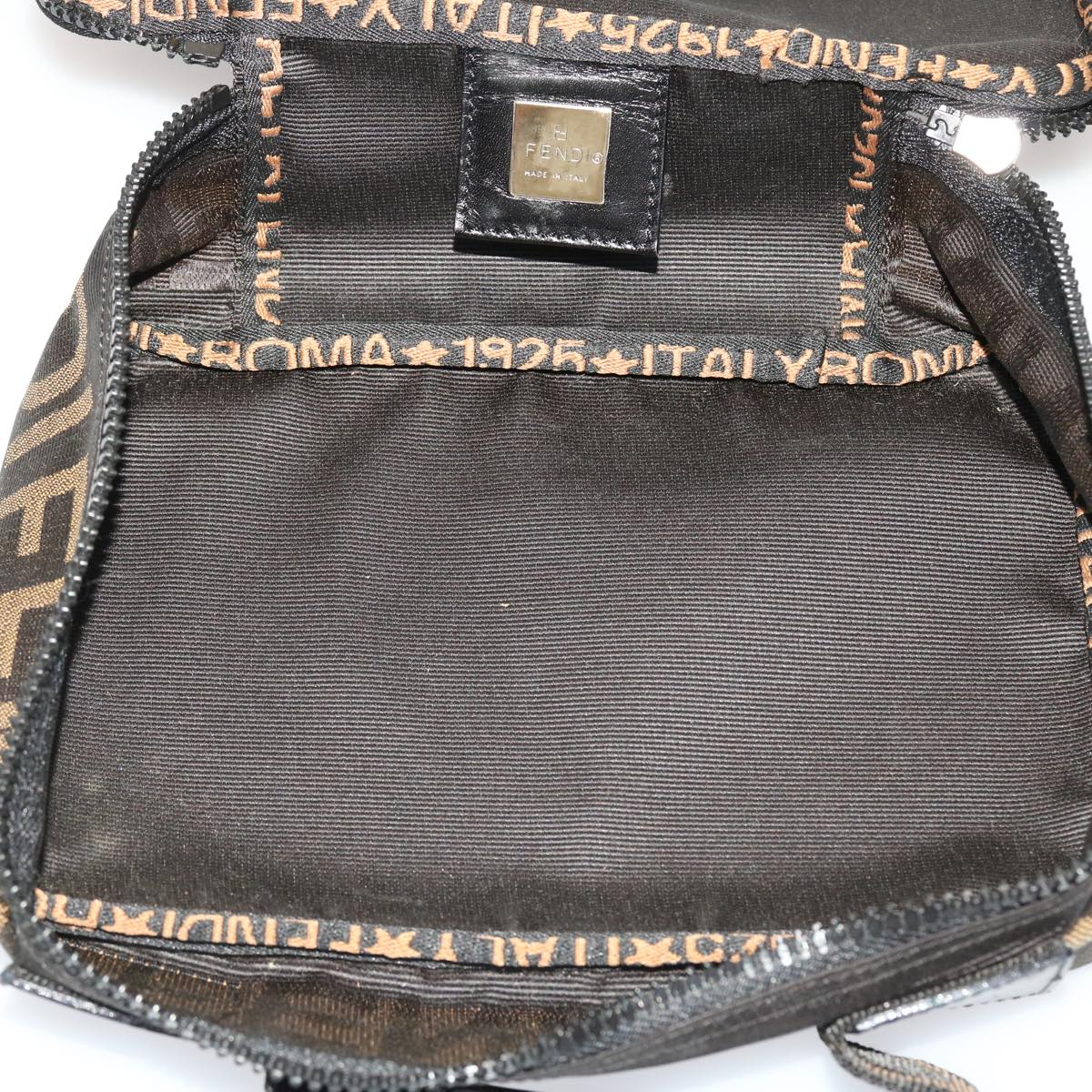 FENDI Pouch Nylon Leather Black 45724