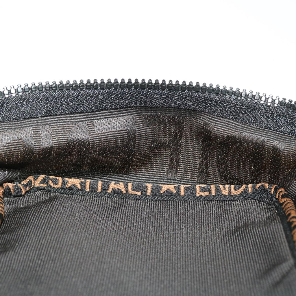 FENDI Pouch Nylon Leather Black 45724