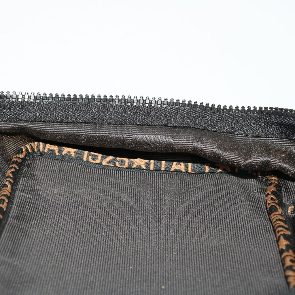FENDI Pouch Nylon Leather Black 45724