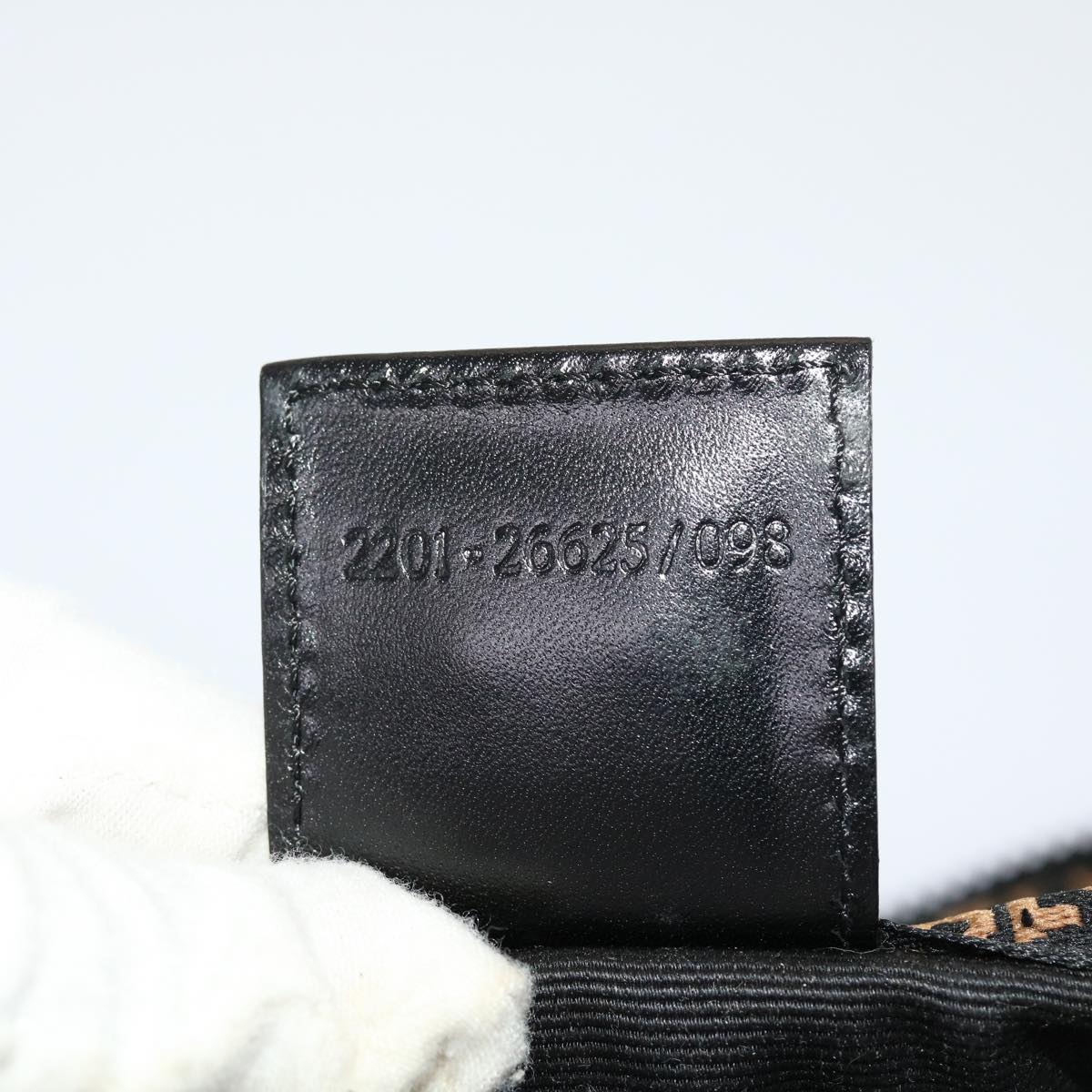 FENDI Pouch Nylon Leather Black 45724