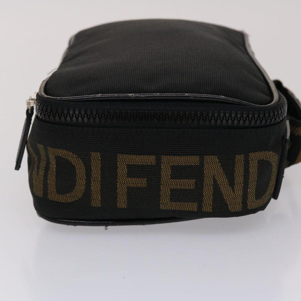 FENDI Pouch Nylon Leather Black 45724