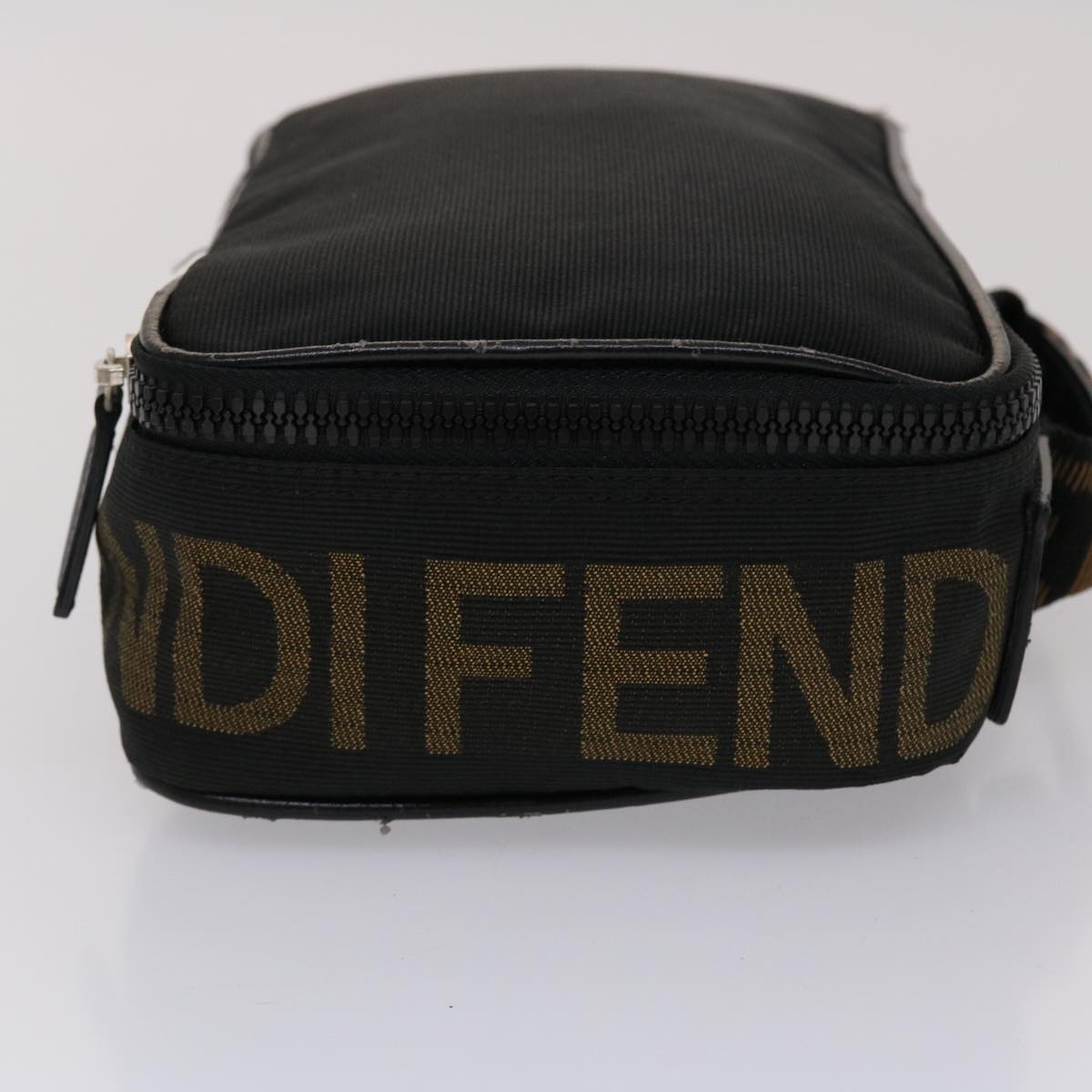 FENDI Pouch Nylon Leather Black 45724