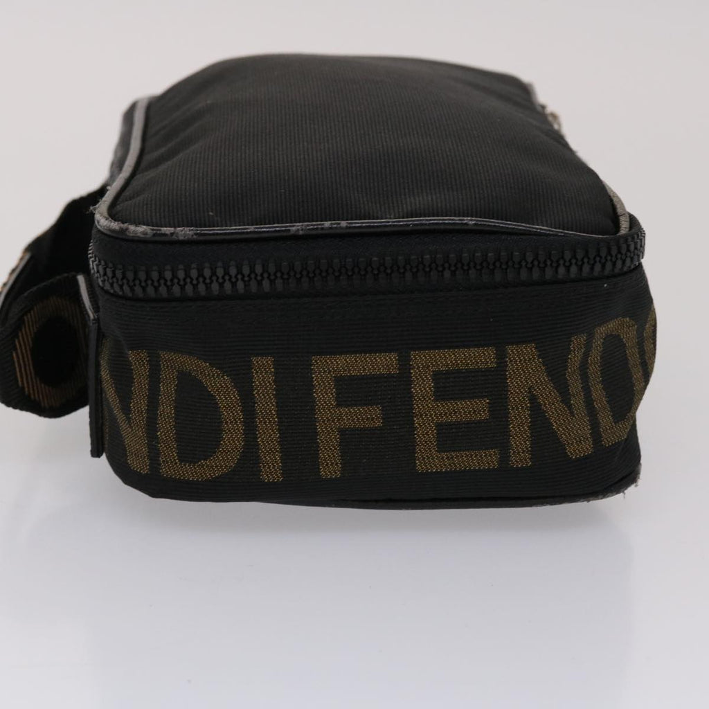 FENDI Pouch Nylon Leather Black 45724