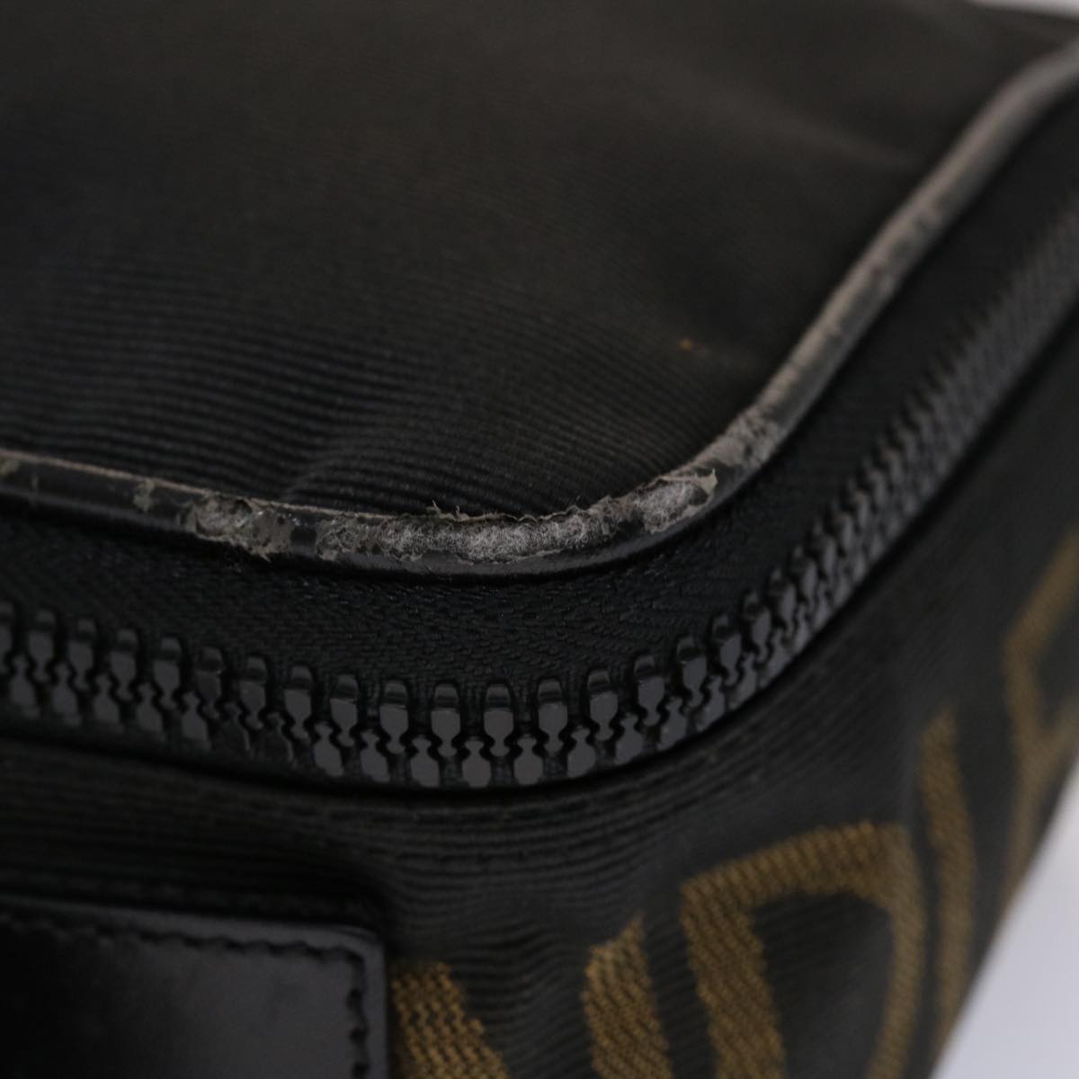 FENDI Pouch Nylon Leather Black 45724