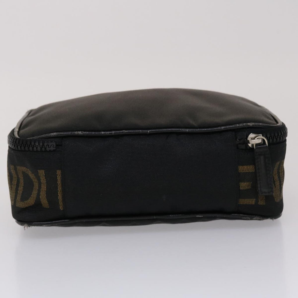 FENDI Pouch Nylon Leather Black 45724