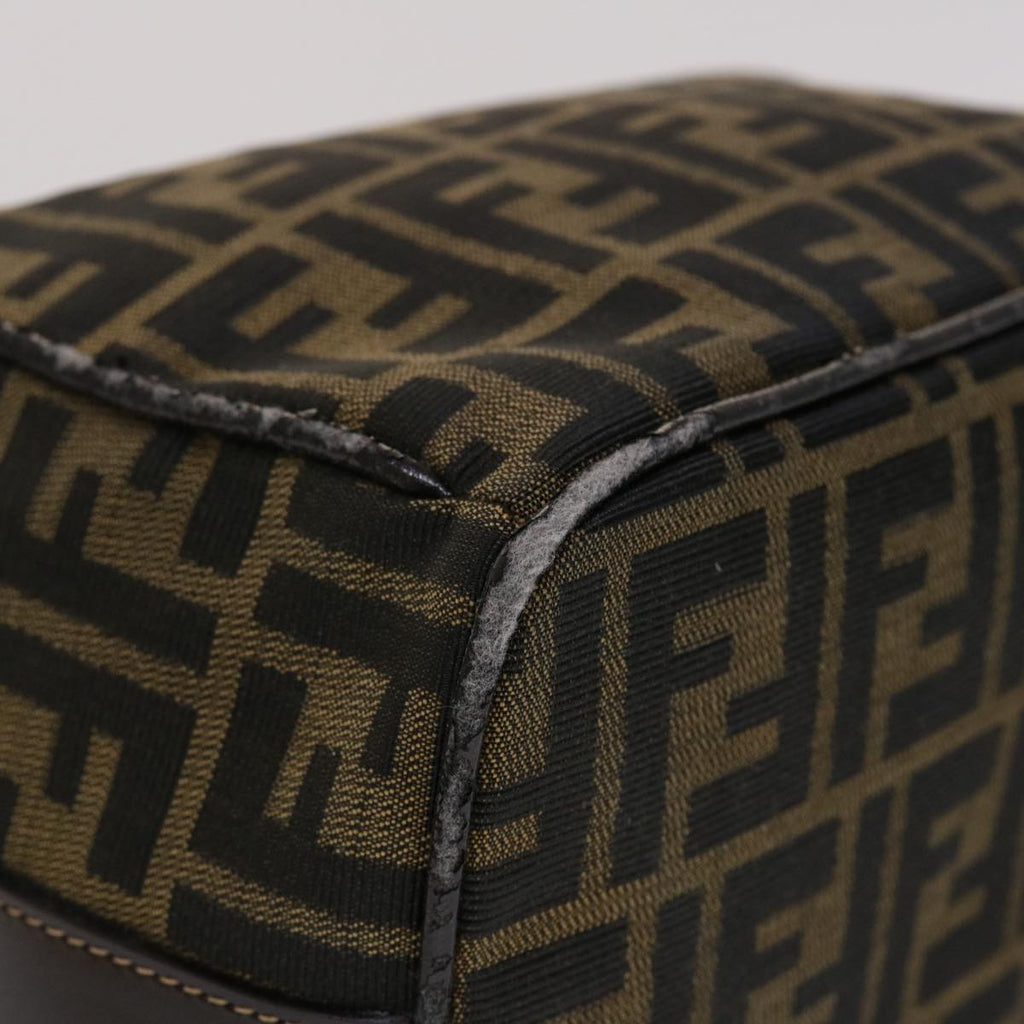 FENDI Zucca Canvas Hand Bag Black Brown 2111 26348 088 45832