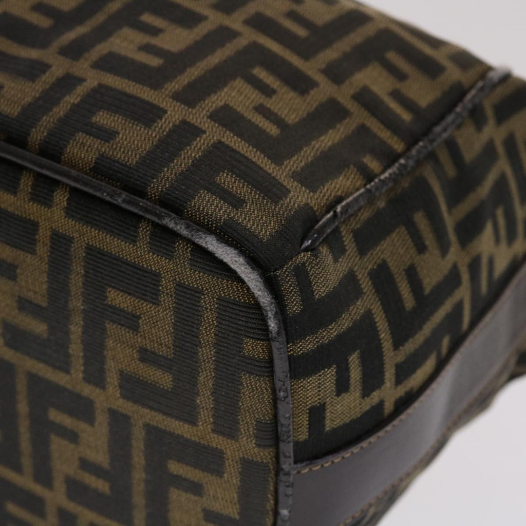 FENDI Zucca Canvas Hand Bag Black Brown 2111 26348 088 45832
