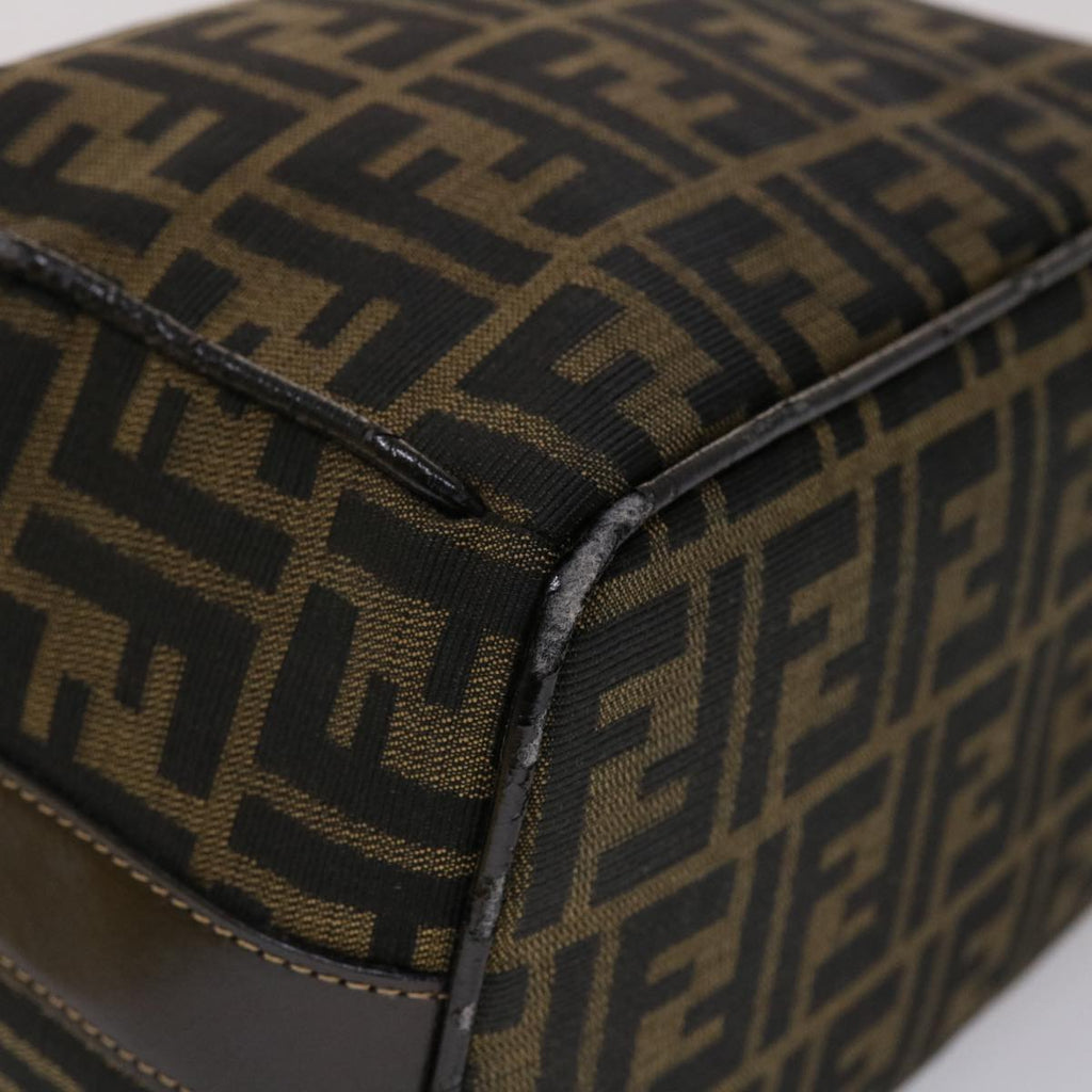 FENDI Zucca Canvas Hand Bag Black Brown 2111 26348 088 45832