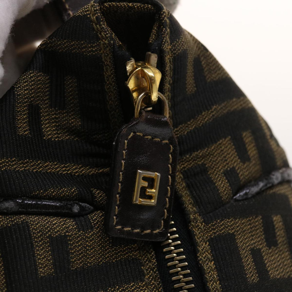 FENDI Zucca Canvas Hand Bag Black Brown 2111 26348 088 45832