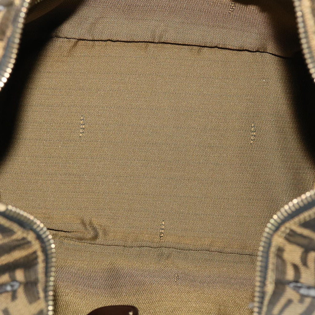 FENDI Zucca Canvas Hand Bag Black Brown 2111 26348 088 45832