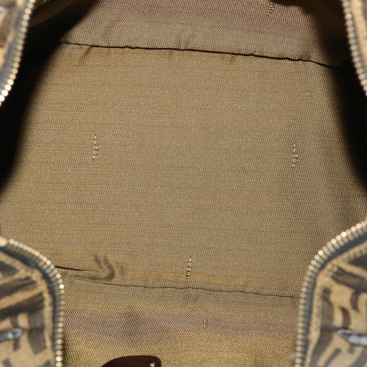 FENDI Zucca Canvas Hand Bag Black Brown 2111 26348 088 45832