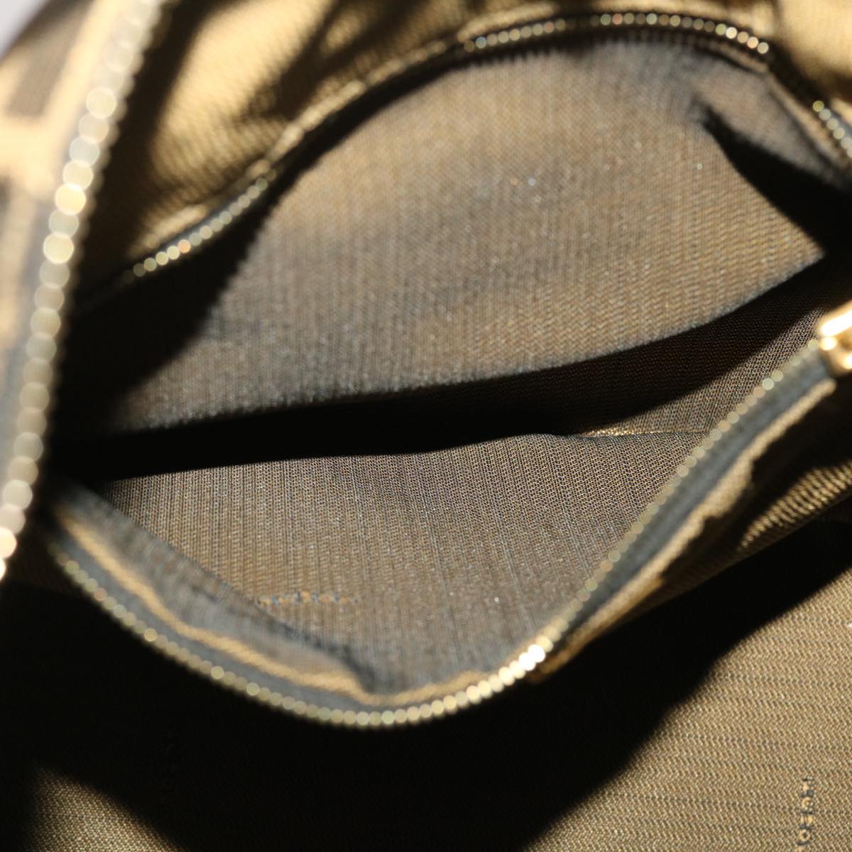 FENDI Zucca Canvas Hand Bag Black Brown 2111 26348 088 45832