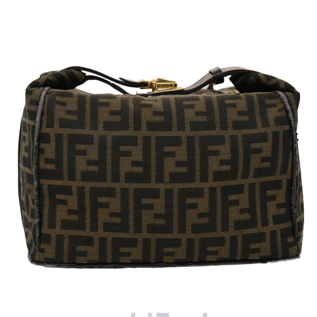 FENDI Zucca Canvas Hand Bag Black Brown 2111 26348 088 45832