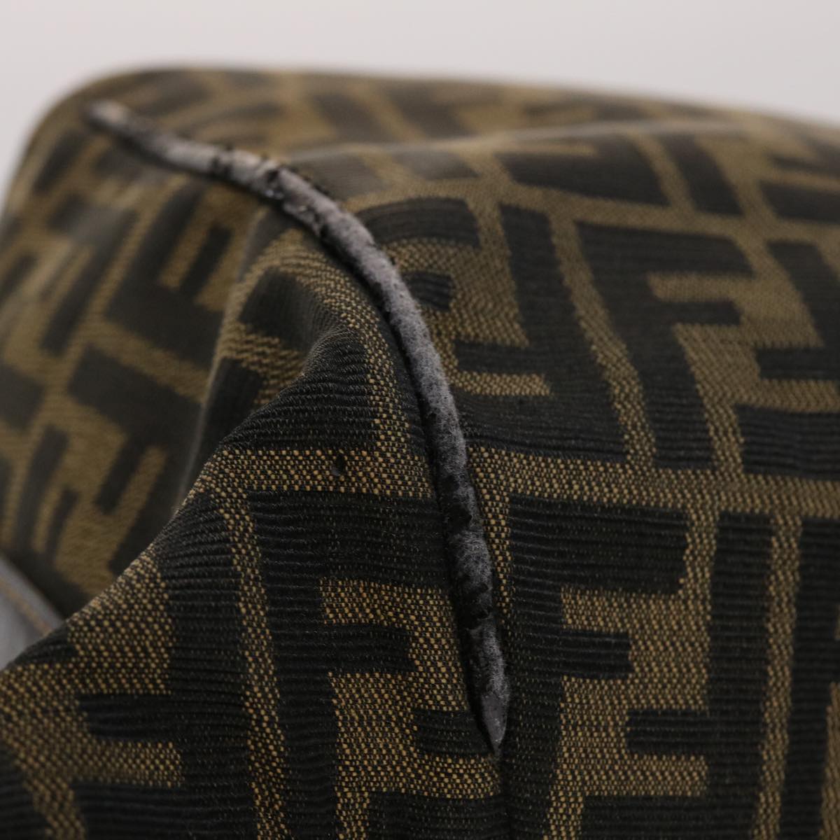 FENDI Zucca Canvas Hand Bag Black Brown 2111 26348 088 45832