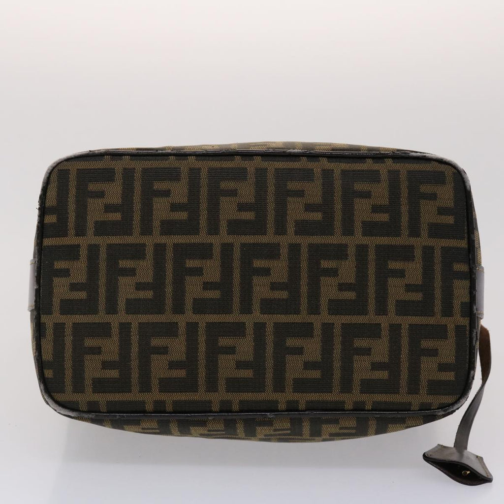 FENDI Zucca Canvas Hand Bag Black Brown 2111 26348 088 45832