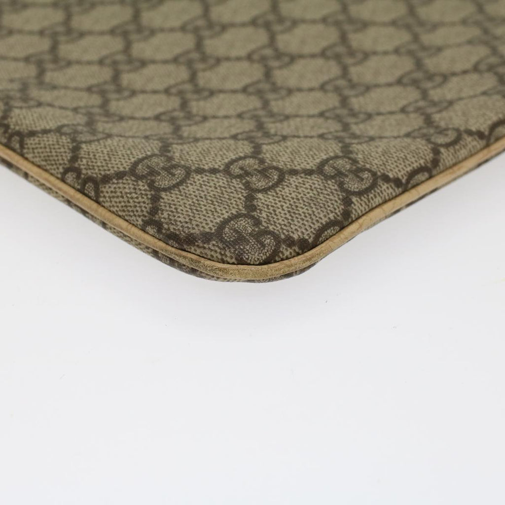 GUCCI GG Canvas Hand Bag PVC Leather Beige 117551 45849