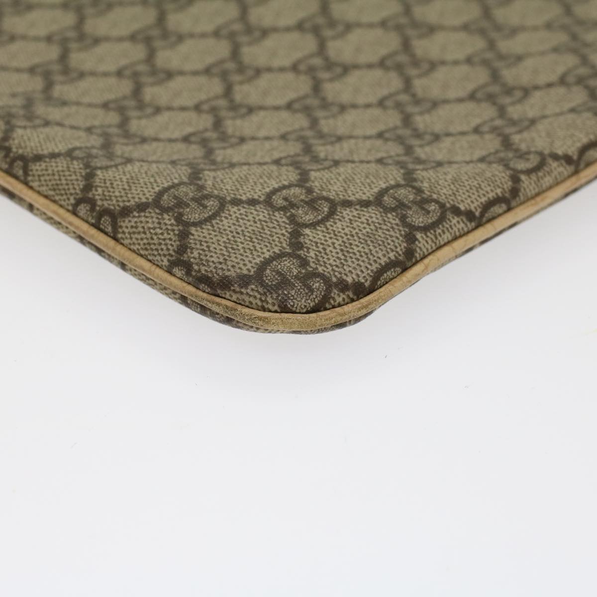 GUCCI GG Canvas Hand Bag PVC Leather Beige 117551 45849