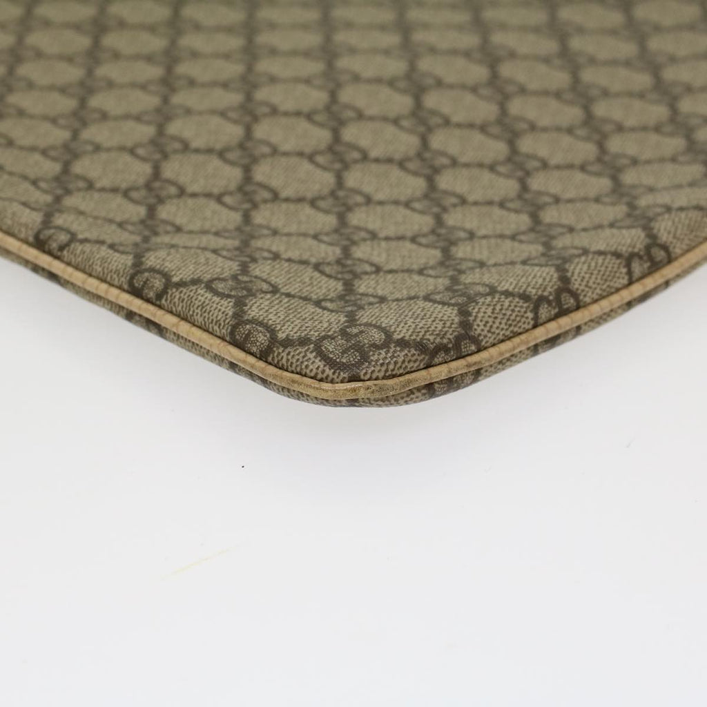 GUCCI GG Canvas Hand Bag PVC Leather Beige 117551 45849