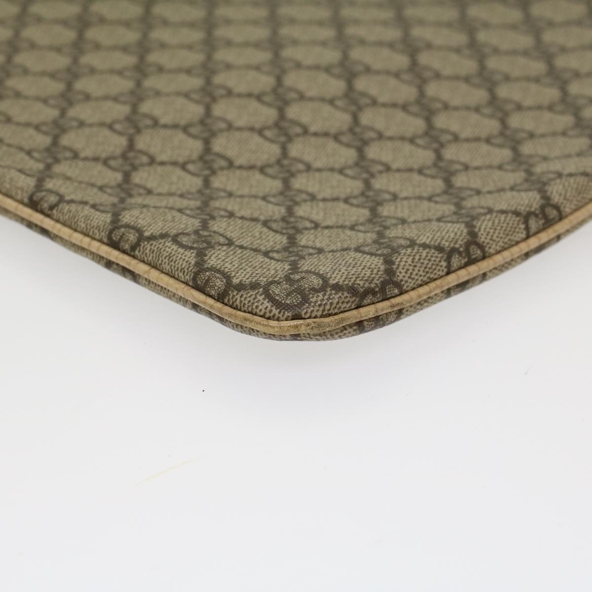 GUCCI GG Canvas Hand Bag PVC Leather Beige 117551 45849