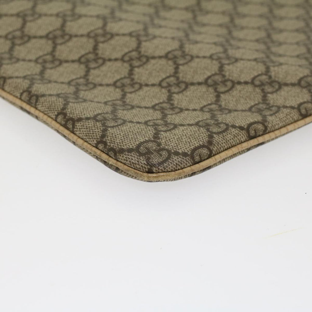 GUCCI GG Canvas Hand Bag PVC Leather Beige 117551 45849