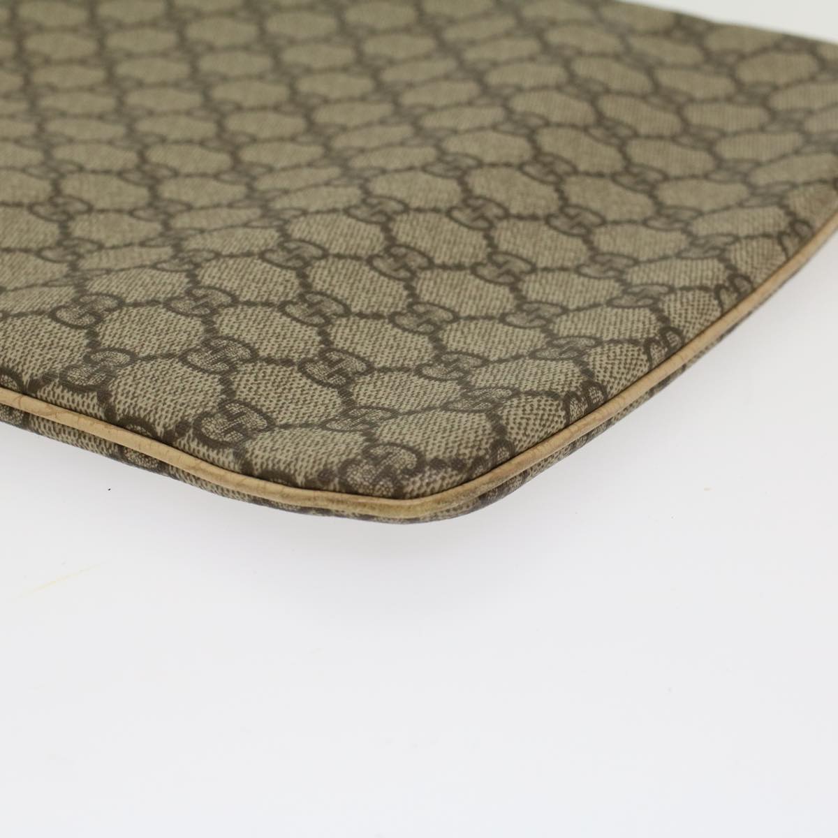 GUCCI GG Canvas Hand Bag PVC Leather Beige 117551 45849