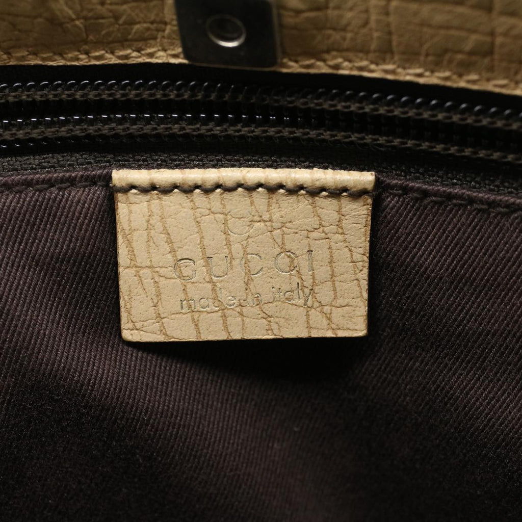 GUCCI GG Canvas Hand Bag PVC Leather Beige 117551 45849