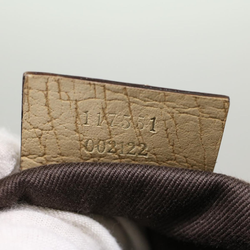 GUCCI GG Canvas Hand Bag PVC Leather Beige 117551 45849