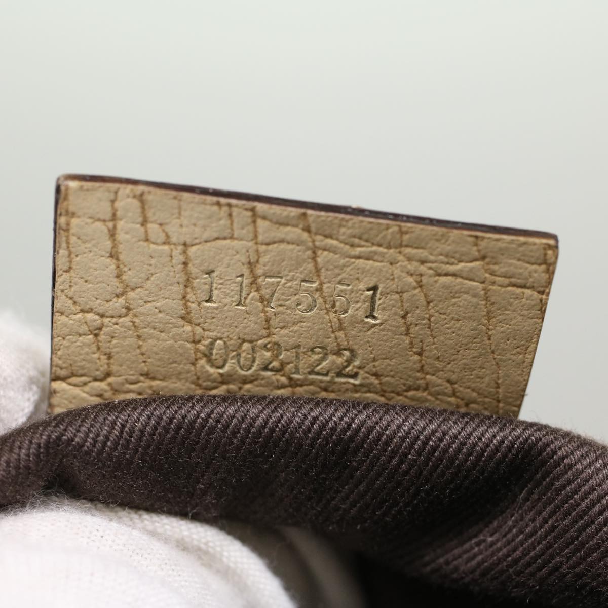 GUCCI GG Canvas Hand Bag PVC Leather Beige 117551 45849