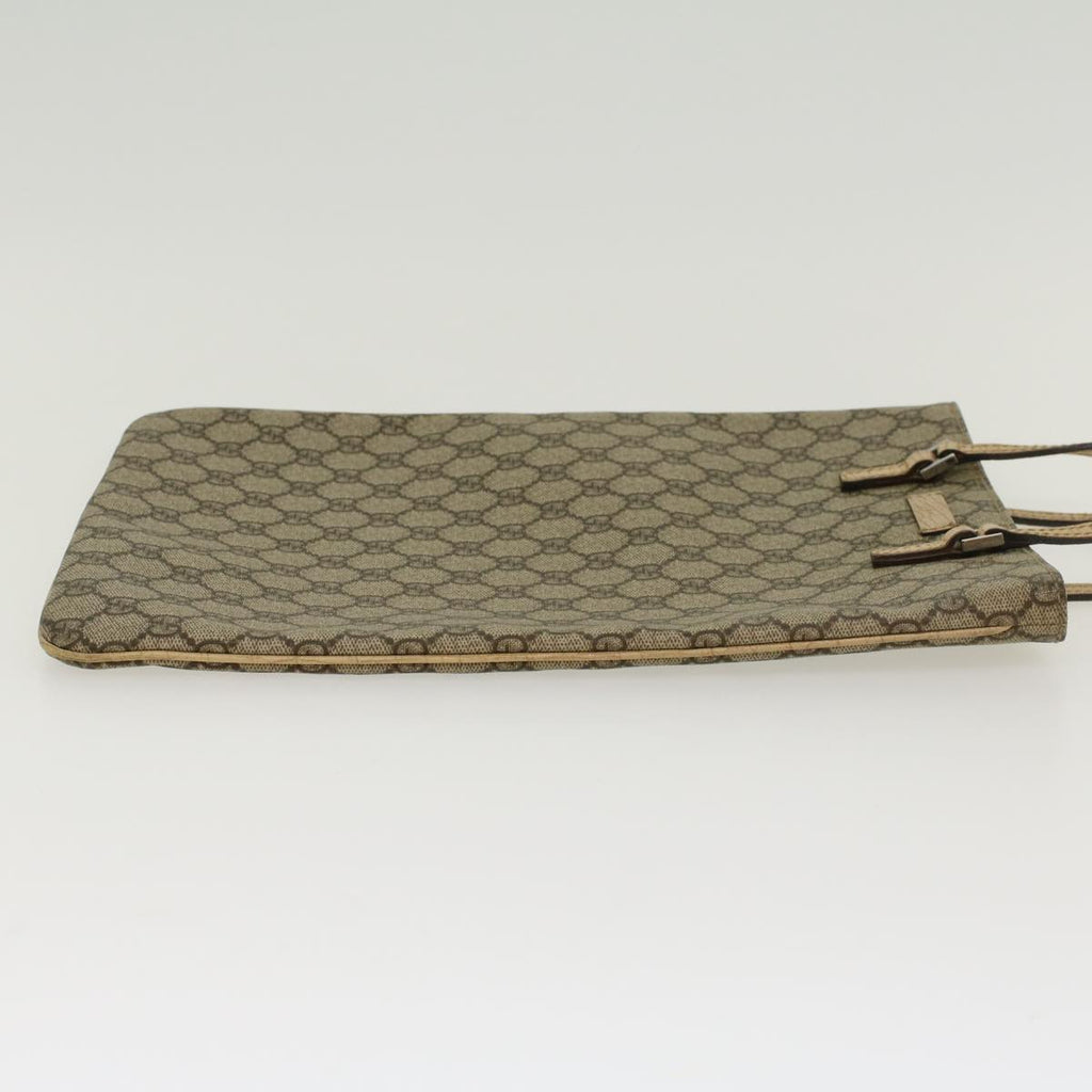 GUCCI GG Canvas Hand Bag PVC Leather Beige 117551 45849