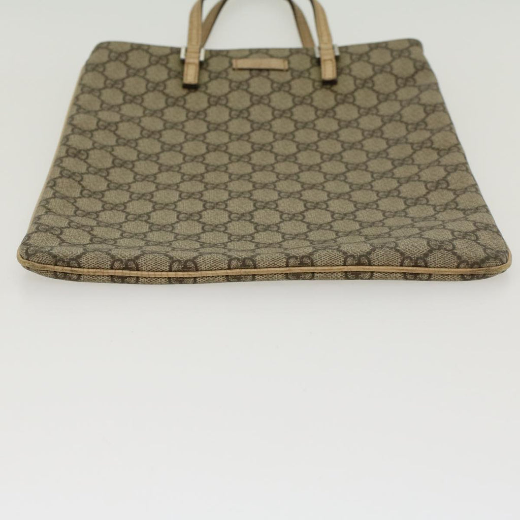 GUCCI GG Canvas Hand Bag PVC Leather Beige 117551 45849