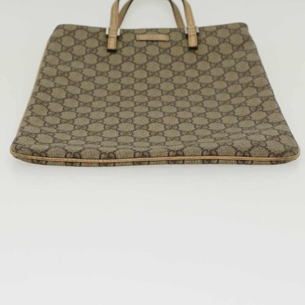 GUCCI GG Canvas Hand Bag PVC Leather Beige 117551 45849