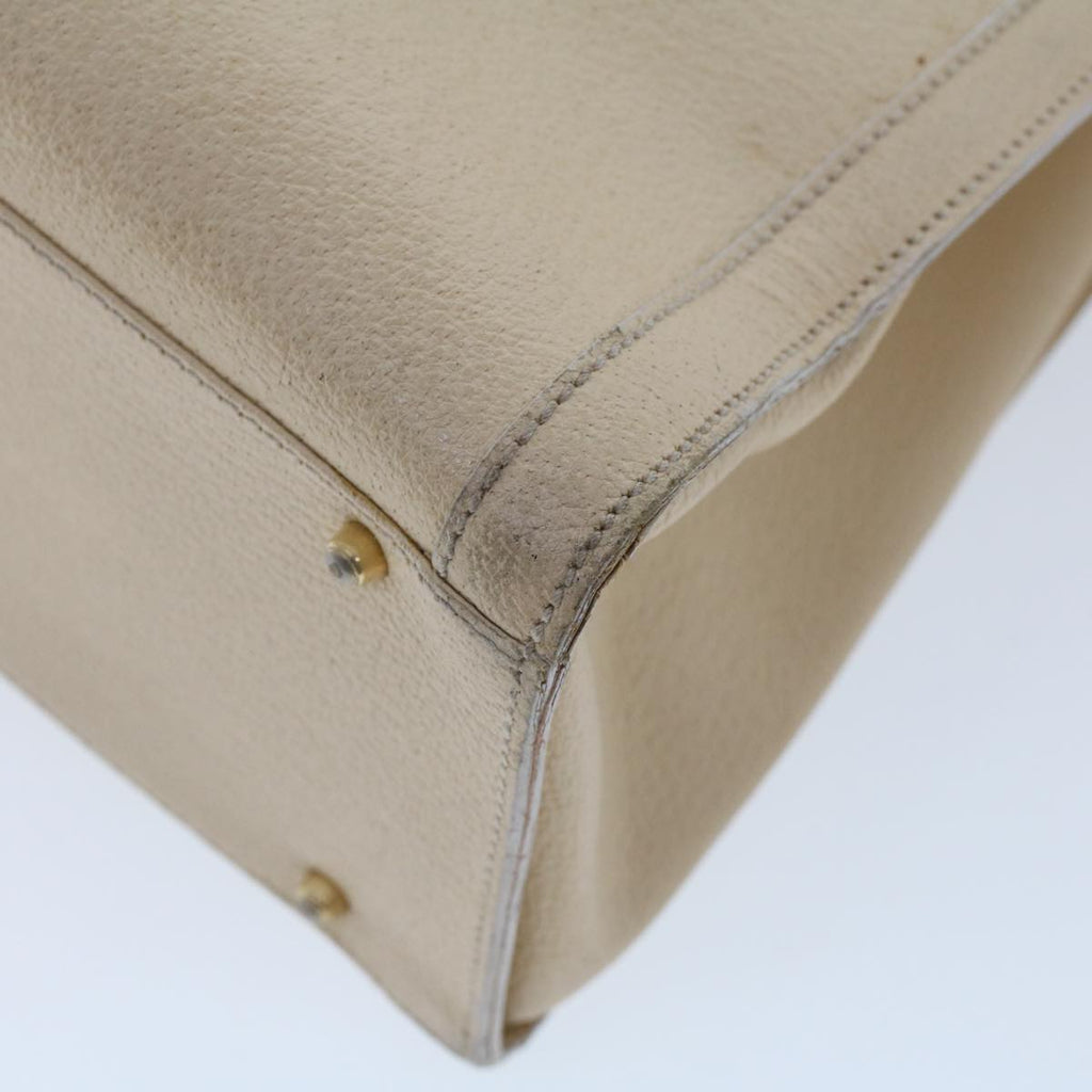GUCCI Bamboo Hand Bag Leather Beige 45863