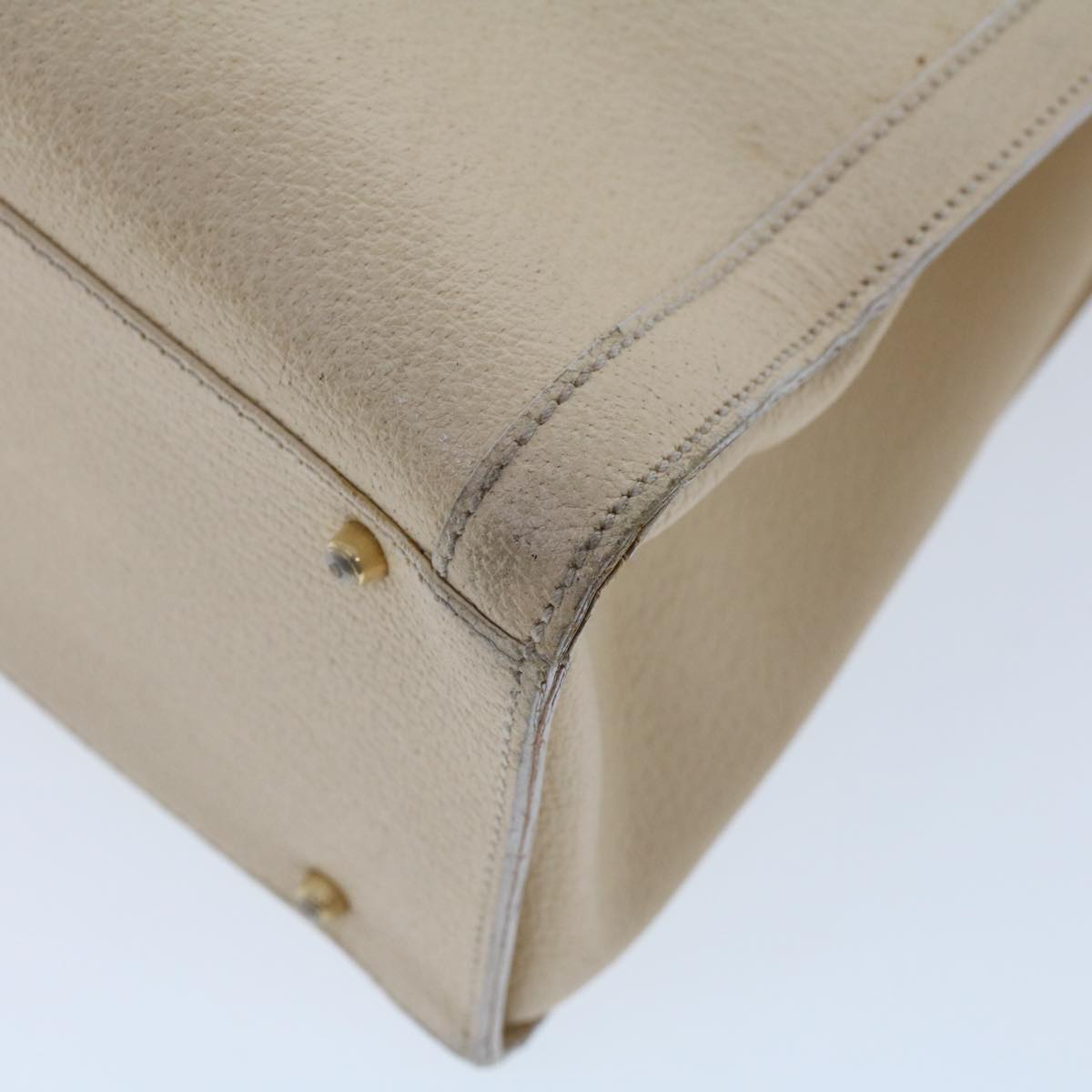 GUCCI Bamboo Hand Bag Leather Beige 45863