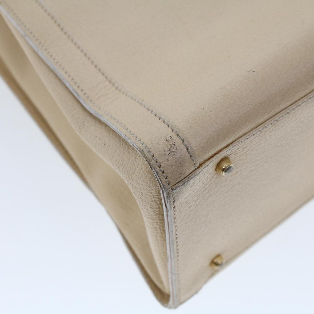 GUCCI Bamboo Hand Bag Leather Beige 45863