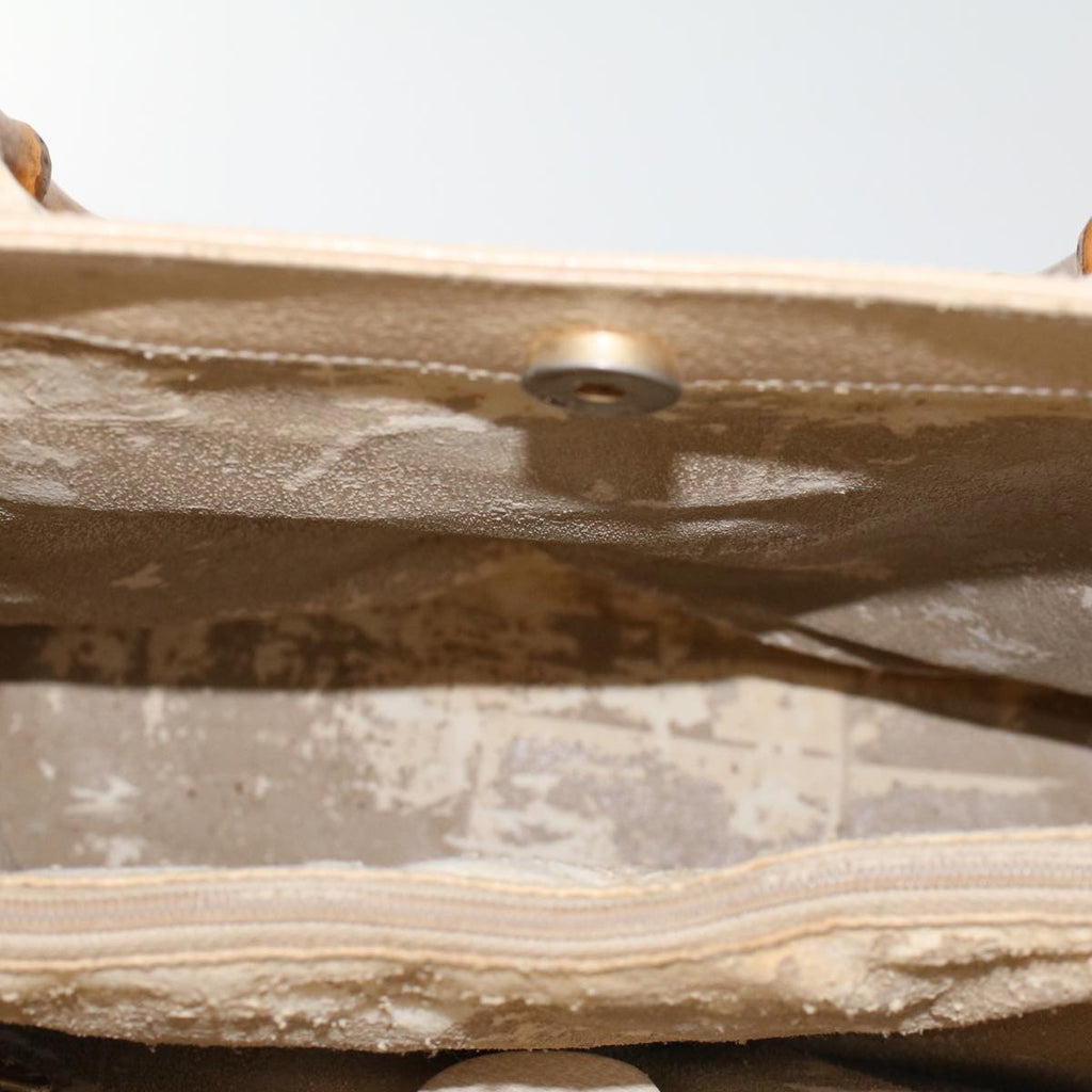 GUCCI Bamboo Hand Bag Leather Beige 45863