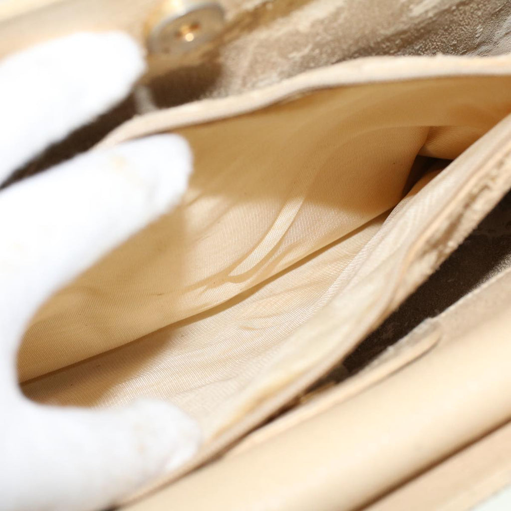 GUCCI Bamboo Hand Bag Leather Beige 45863