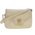 GUCCI Turn Lock Shoulder Bag Leather White 001.406.0587 45900