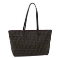 FENDI Zucca Canvas Tote Bag Black Brown 45932