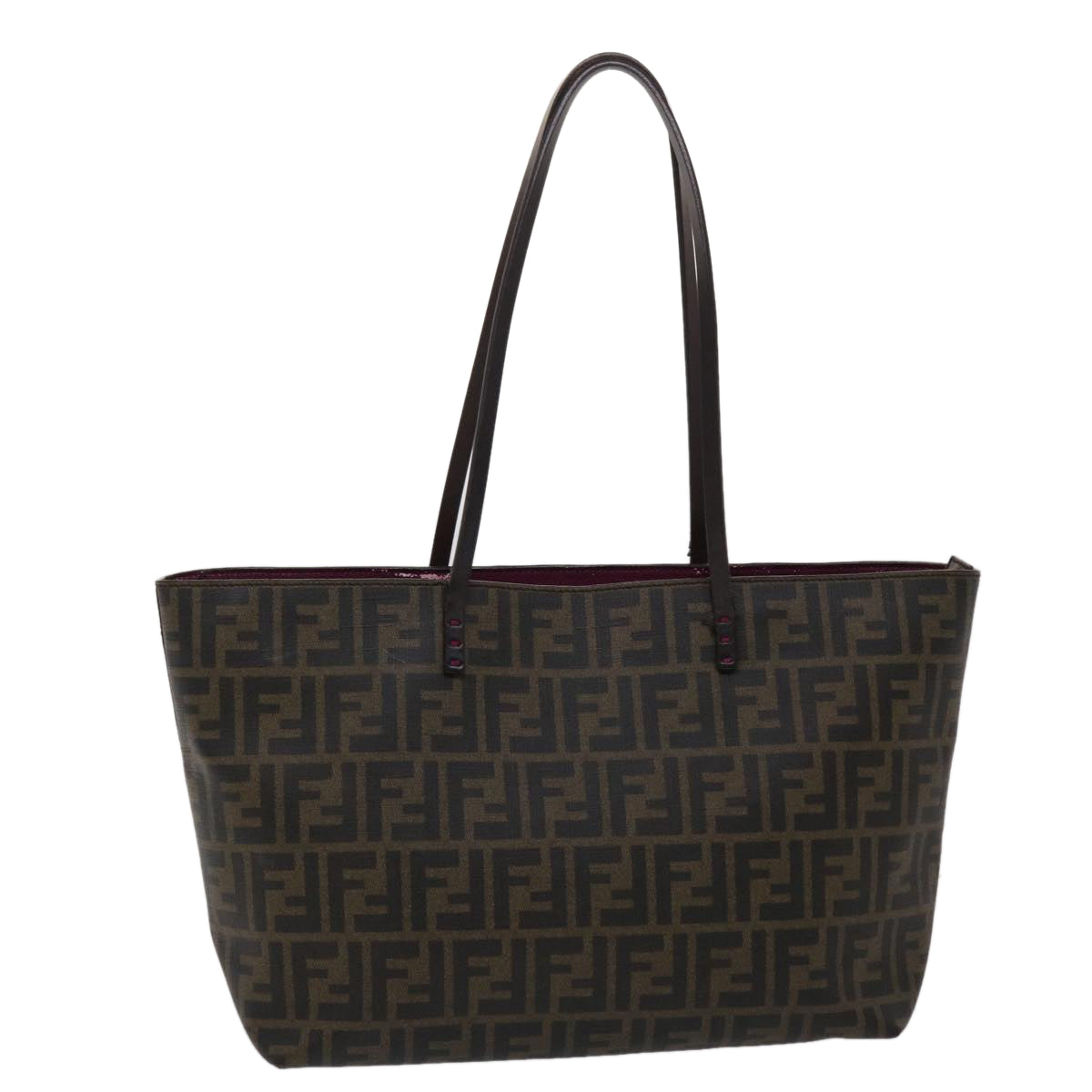 FENDI Zucca Canvas Tote Bag Black Brown 45932