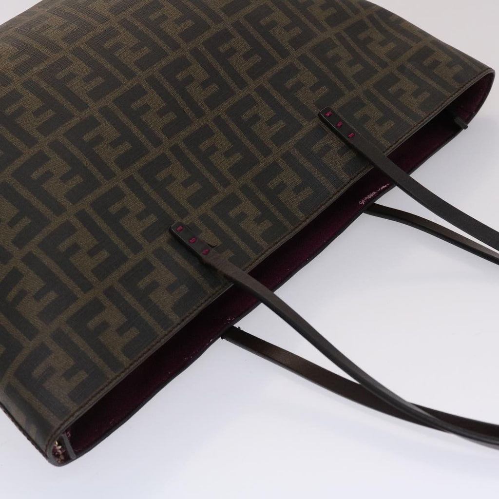 FENDI Zucca Canvas Tote Bag Black Brown 45932