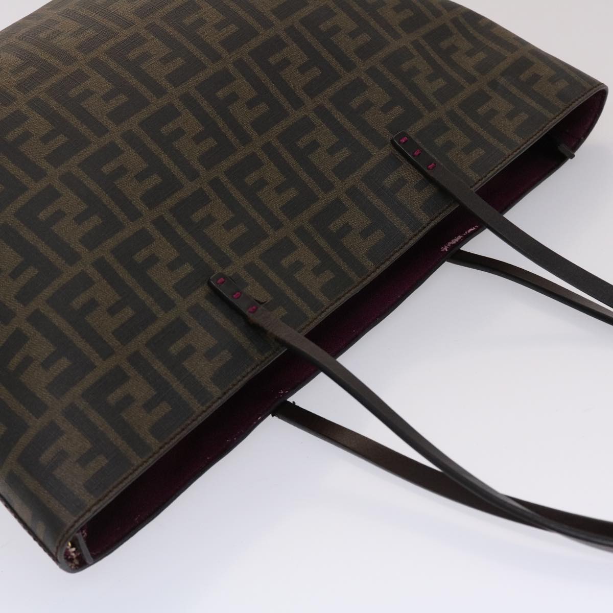 FENDI Zucca Canvas Tote Bag Black Brown 45932