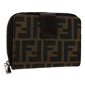 FENDI Zucca Canvas Wallet Black Brown 45939