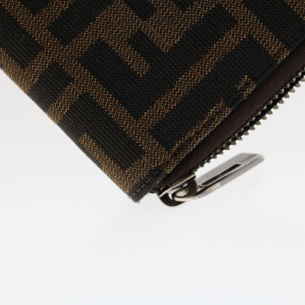 FENDI Zucca Canvas Wallet Black Brown 45939